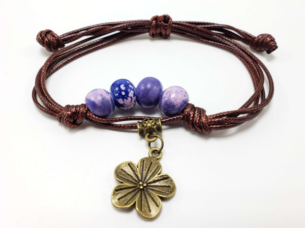 Beaded Flora Bracelet Bracelets Teshuah Tea Company Purple