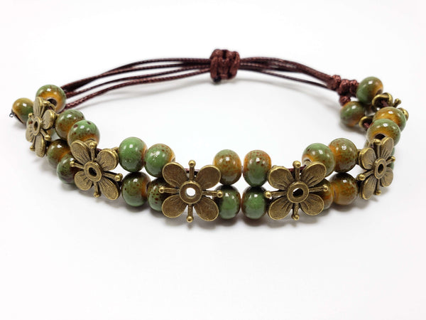 Flora Bracelet Bracelets Teshuah Tea Company Green