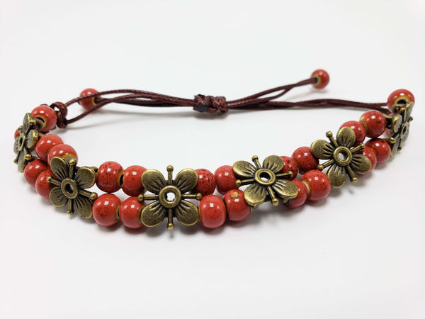 Flora Bracelet Bracelets Teshuah Tea Company Red