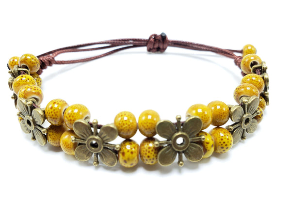 Flora Bracelet Bracelets Teshuah Tea Company Yellow
