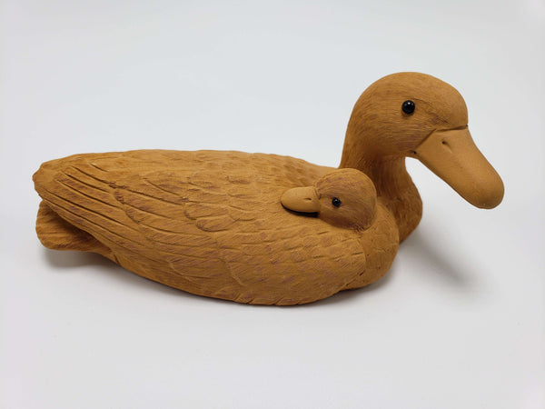 Mother Duck and Duckling Clay Sculpture Accessories Teshuah Tea Company