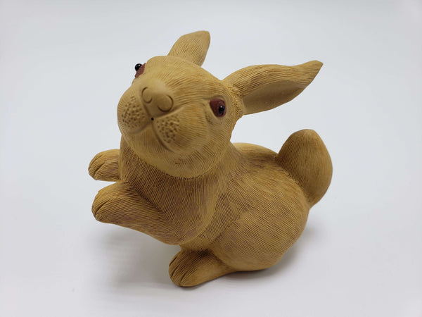 Tan Rabbit Clay Statue Accessories Teshuah Tea Company