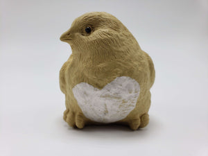 Baby Chick Clay Statue (Facing Right Shoulder) 