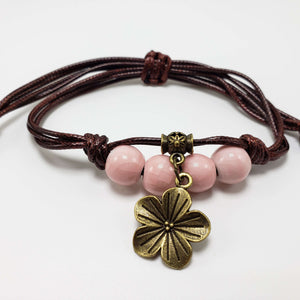 Beaded Flora Bracelet Bracelets Teshuah Tea Company Pink 