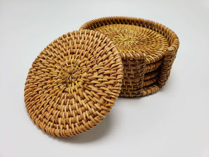 Handmade woven rattan Coaster Set 