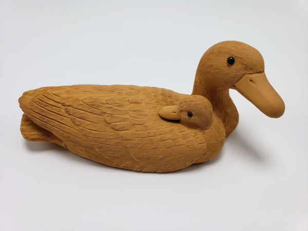 Mother Duck and Duckling Clay Sculpture Accessories Teshuah Tea Company 
