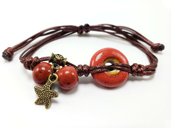 Starfish Emblem Bracelet Bracelets Teshuah Tea Company Red 